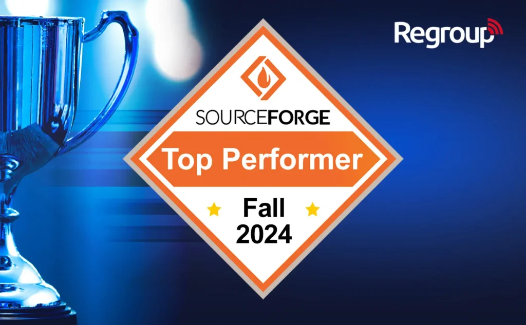 Regroup Mass Notification Wins the Fall 2024 Top Performer Award in Mass Notification Systems from SourceForge